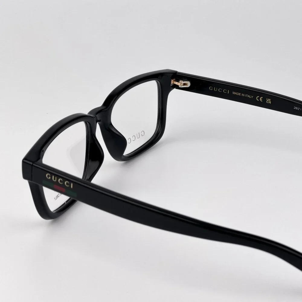 Gucci GG2107OL 001 Unisex Eyeglasses – Black Rectangle